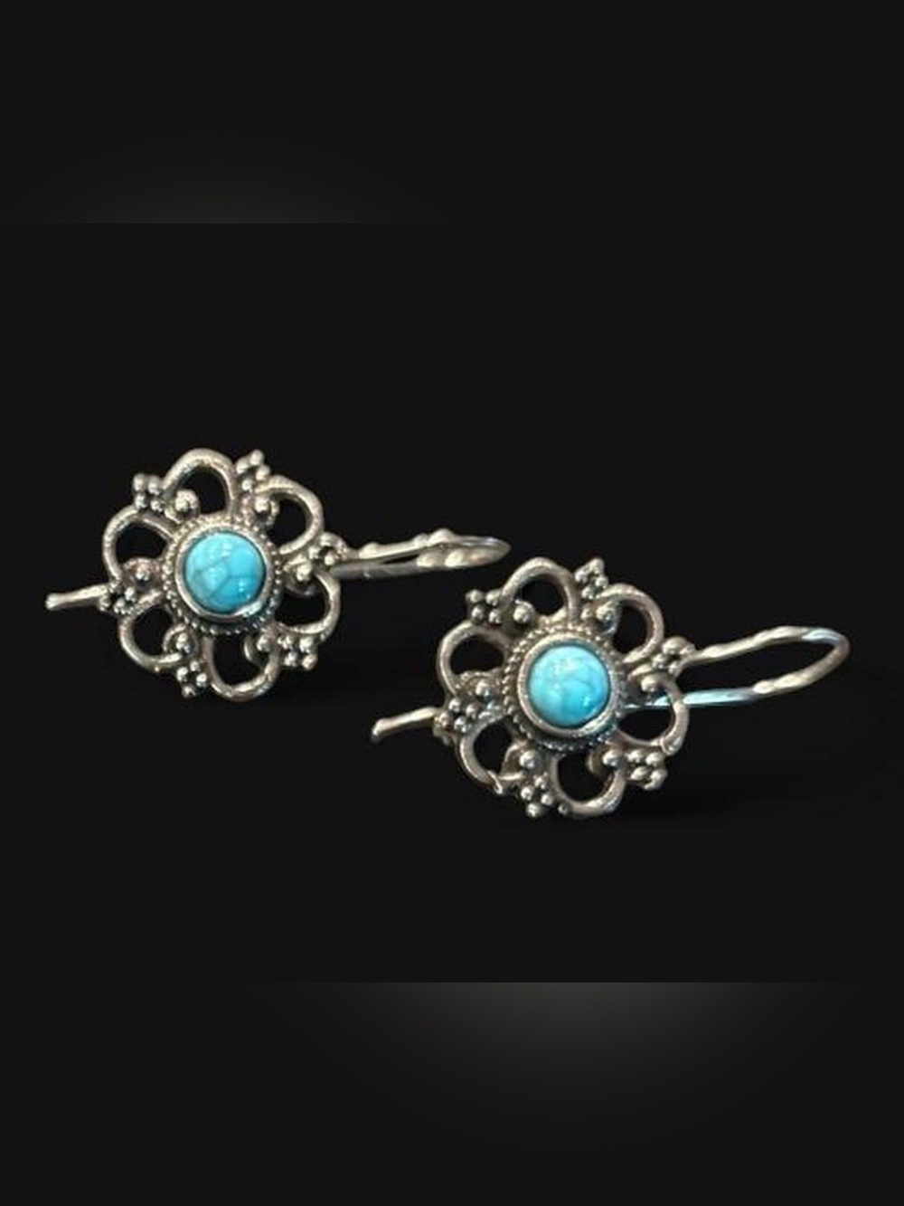 Silver and Turquoise Drop Earrings